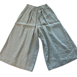 Baw Shop High Waist Wide Leg Pallazzo Linen Culottes